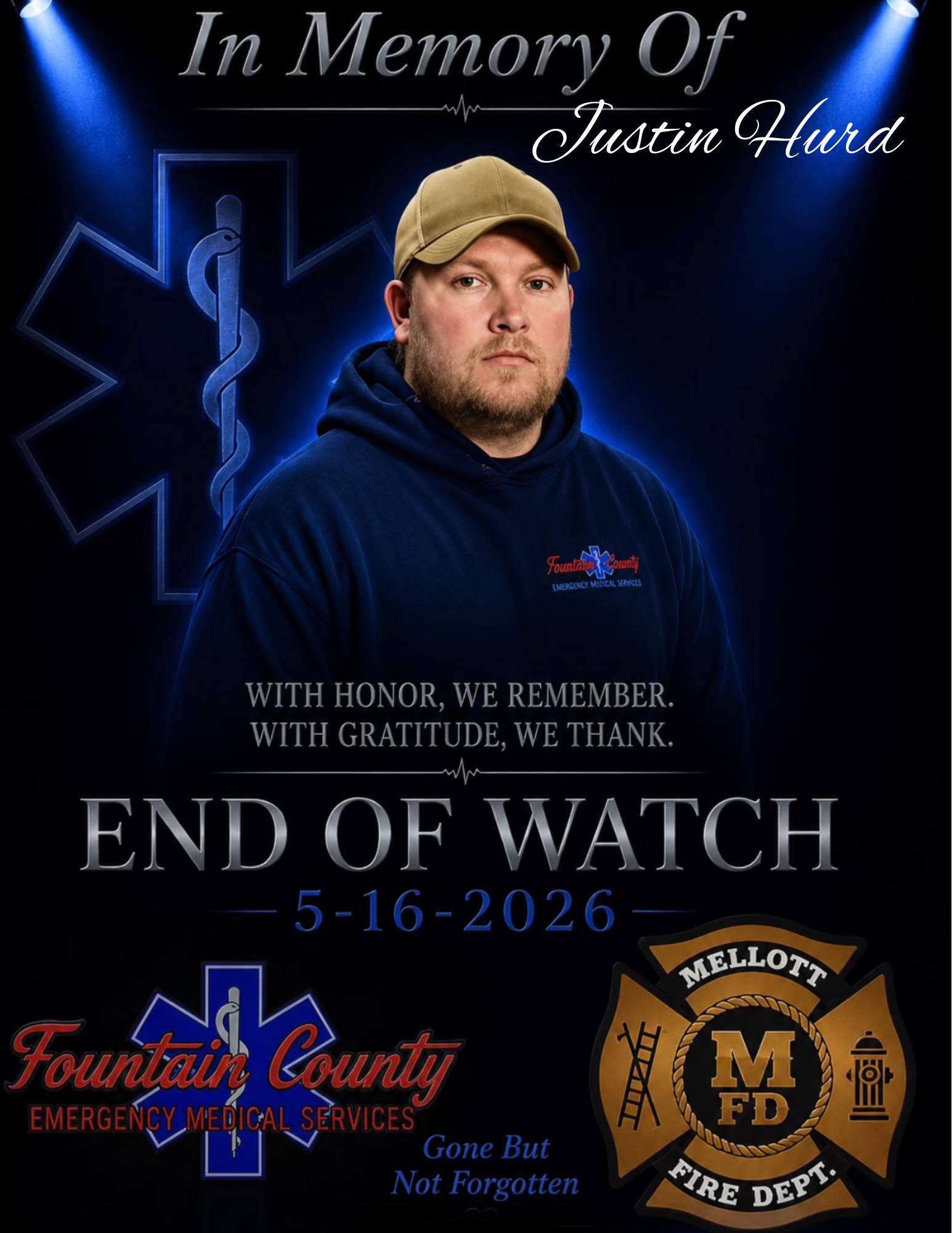 Justin Hurd Accident, Mellott Indiana, Death-Obituary: Hillsboro Volunteer Fire Department Beloved Member Died In A Crash